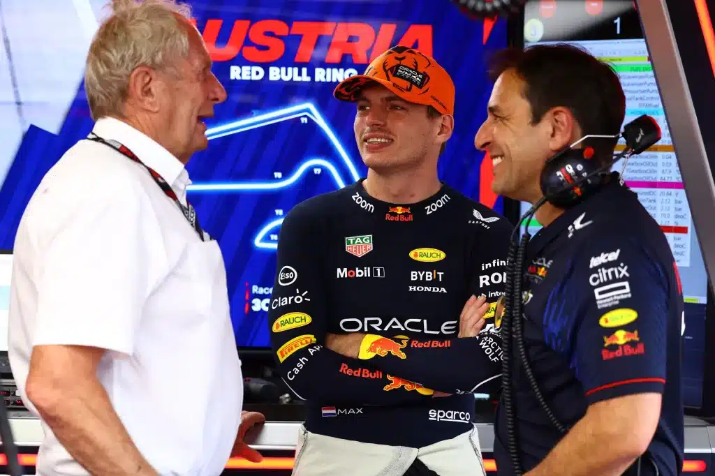 Max Verstappen, Helmut Marko, Pierre Wache