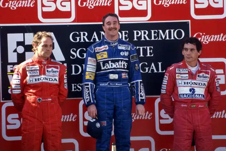 Gerhard Berger, Nigel Mansell, Ayrton Senna