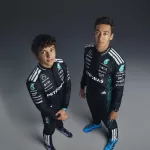 Andrea Kimi Antonlli és George Russell az új, 2025-ös Mercedes x Adidas overálban