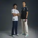 Andrea Kimi Antonlli és George Russell az új, 2025-ös Mercedes x Adidas ruhában
