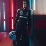 George Russell az új, 2025-ös Mercedes x Adidas overálban