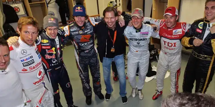 Jenson Button, Sebastian Vettel, Travis Pastrana, Fredrik Johnsson, Michael Schumacher, Tom Kristensen, Vitaly Petrov, Race of Champions