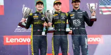 Roman Staněk, Leonardo Fornaroli, Jak Crawford a Hungaroring dobogóján, F2