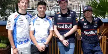 Liam Lawson, Isack Hadjar, Max Verstappen, Yuki Tsunoda