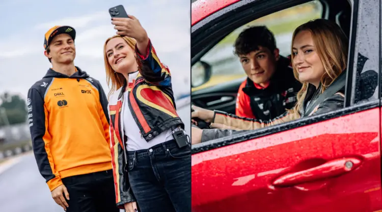 Amelia Dimoldenberg vezetni tanul, F1-es versenyzőktől