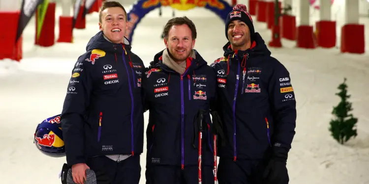 Christian Horner, Daniel Ricciardo, Daniil Kvyat