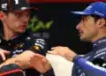 Carlos Sainz (Williams) Max Verstappennel (Red Bull) beszélget