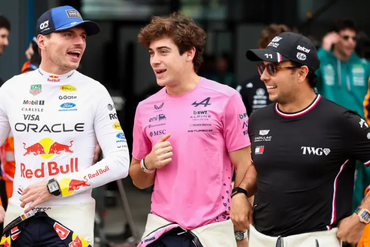 Max Verstappen, Franco Colapinto, Sergio Perez