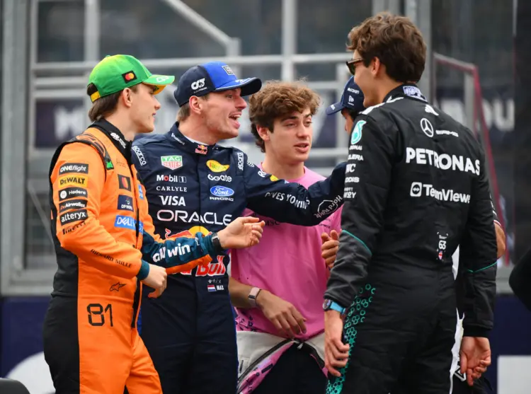 Oscar Piastri, Max Verstappen, Franco Colapinto, George Russell
