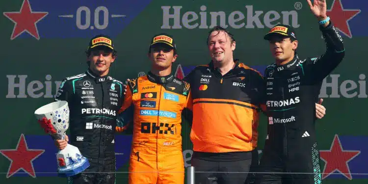 Andrea Kimi Antonelli, Lando Norris, McLaren delegált, George Russell