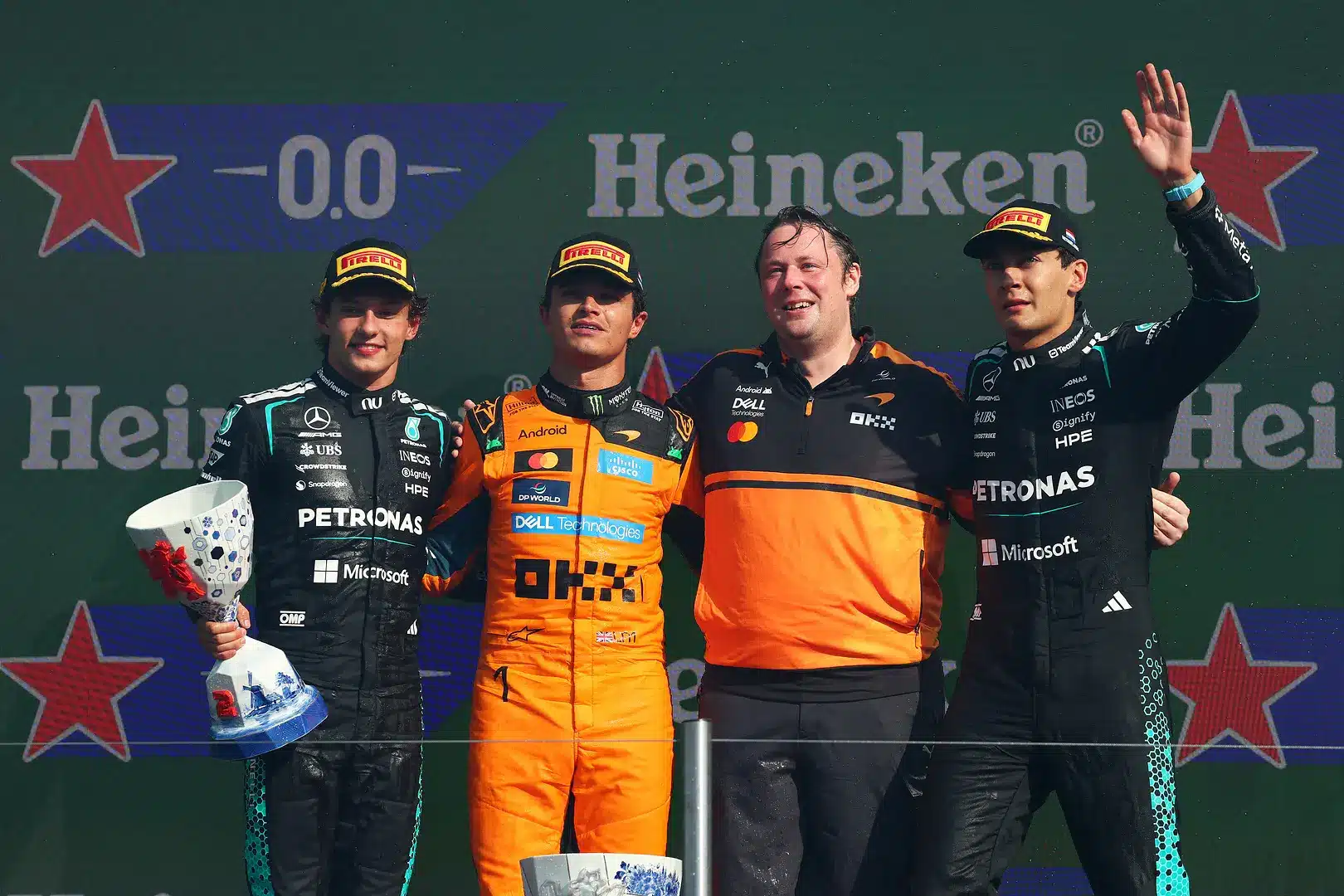 Andrea Kimi Antonelli, Lando Norris, McLaren delegált, George Russell