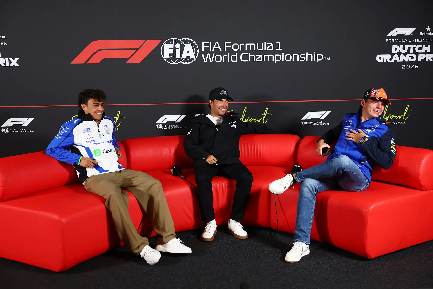 Arvid Lindblad, Sergio Perez, Max Verstappen, FIA