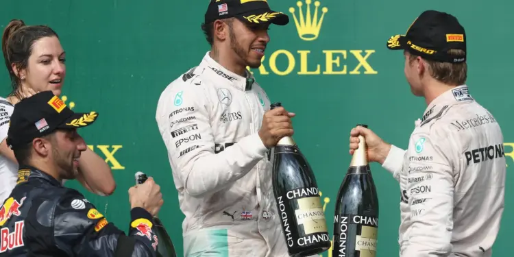 2016 F1, Daniel Ricciardo, Lewis Hamilton és Nico Rosberg