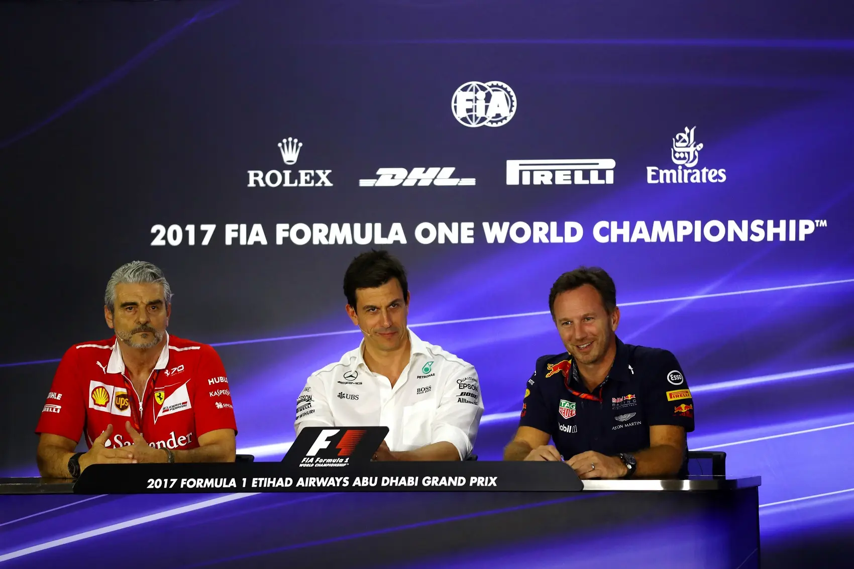Maurizio Arrivabene, Toto Wolff, Christian Horner