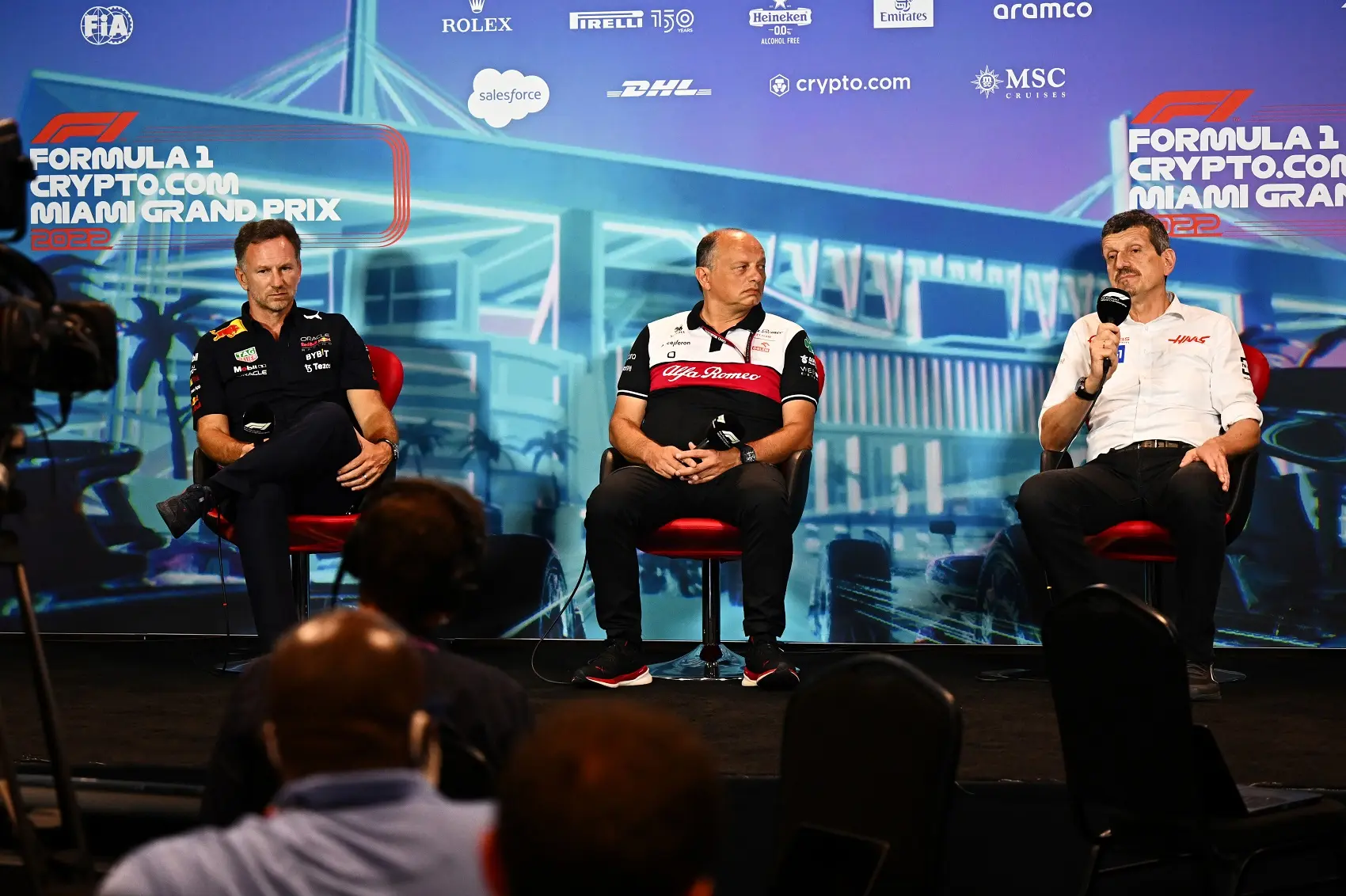 Christian Horner, Frederic Vasseur, Guenther Steiner