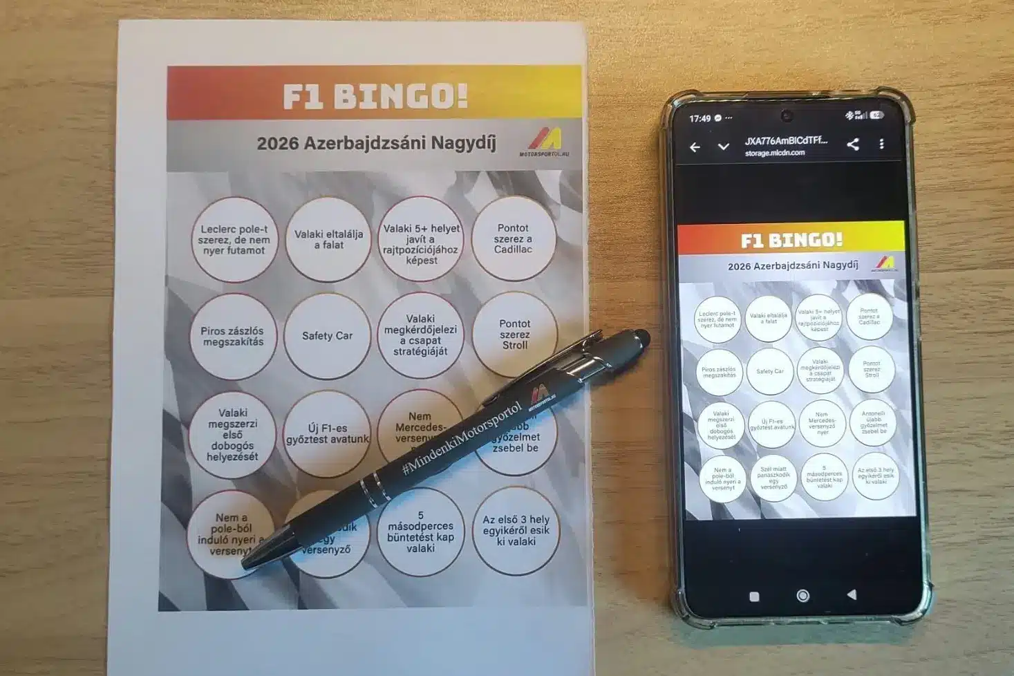 F1 BINGO