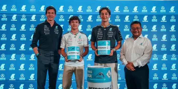 Toto Wolff, Andrea Kimi Antonelli, George Russell