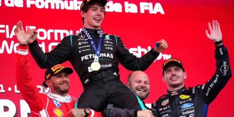 Andrea Kimi Antonelli, Max Verstappen, Lewis Hamilton, Dean Hale