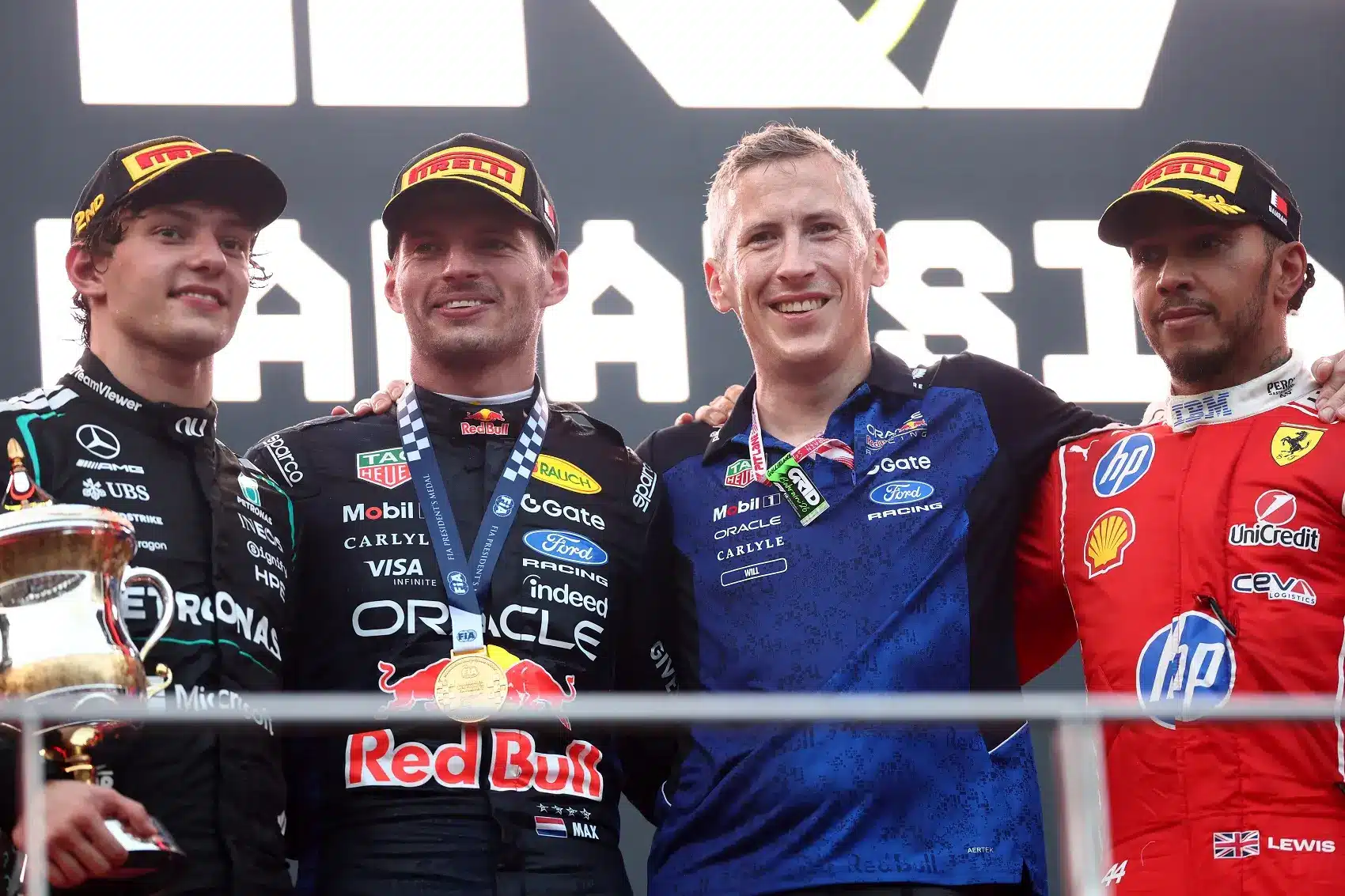Max Verstappen, Andrea Kimi Antonelli, Lewis Hamilton, Sepang